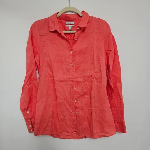 J. Crew Tops - Coral pink jcrew linen button up